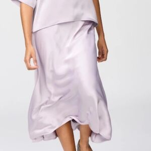 Uniqlo C Satin Long Skirt in Lilac, Sold Out, Rare, Ltd Edition, Small, GUC